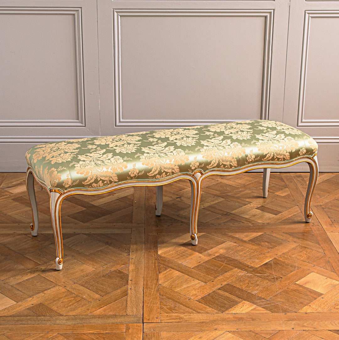 A French LXV Style Giltwood & Painted Bench - La Maison London