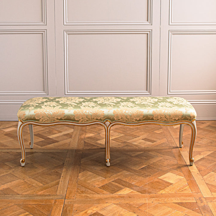 A French LXV Style Giltwood & Painted Bench - La Maison London