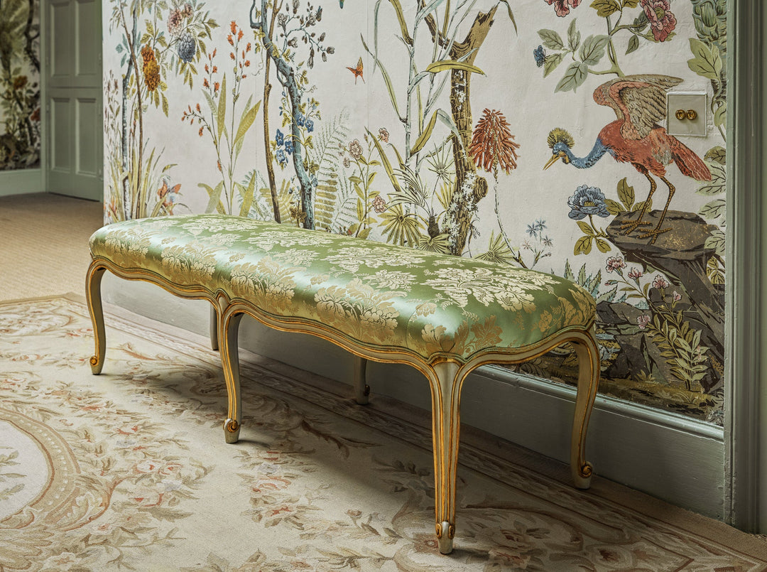 A French LXV Style Giltwood & Painted Bench - La Maison London