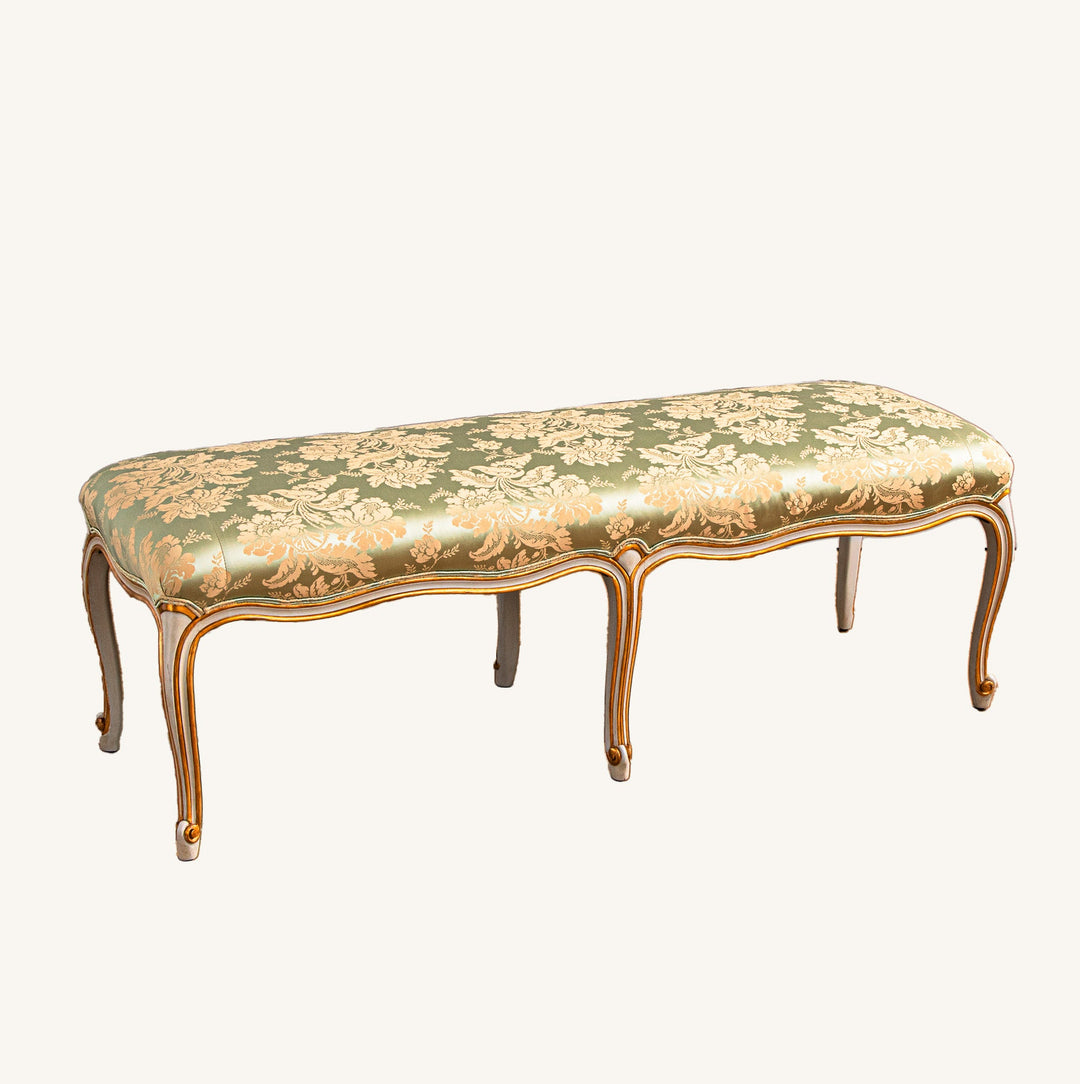 A French LXV Style Giltwood & Painted Bench - La Maison London