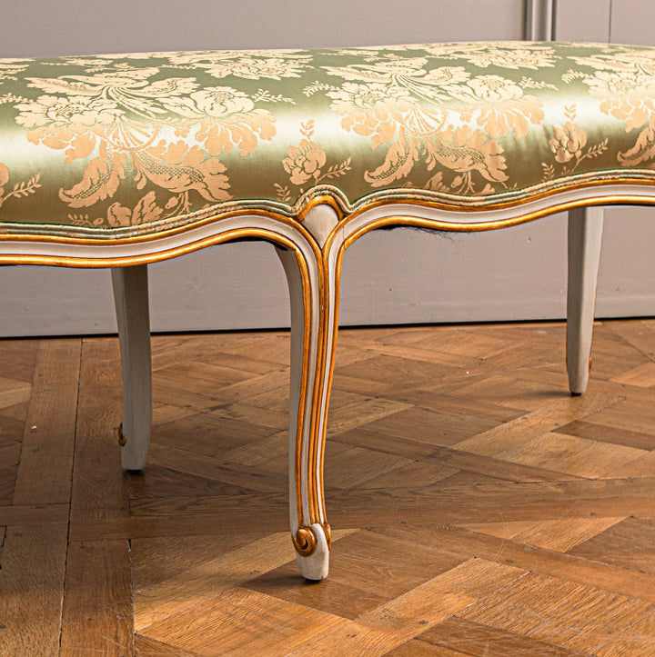 A French LXV Style Giltwood & Painted Bench - La Maison London