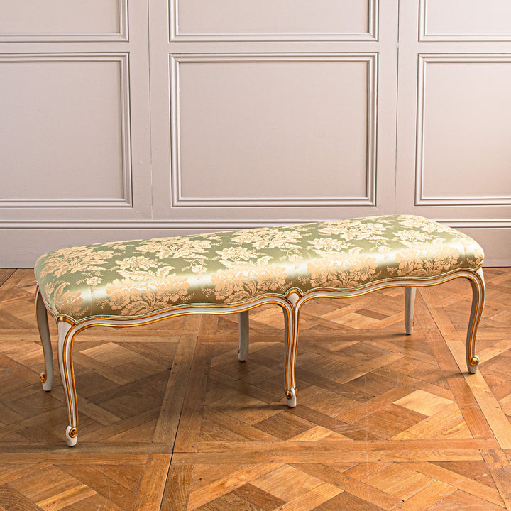 A French LXV Style Giltwood & Painted Bench - La Maison London