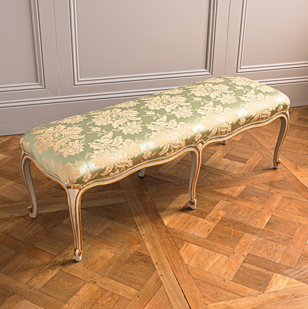 A French LXV Style Giltwood & Painted Bench - La Maison London