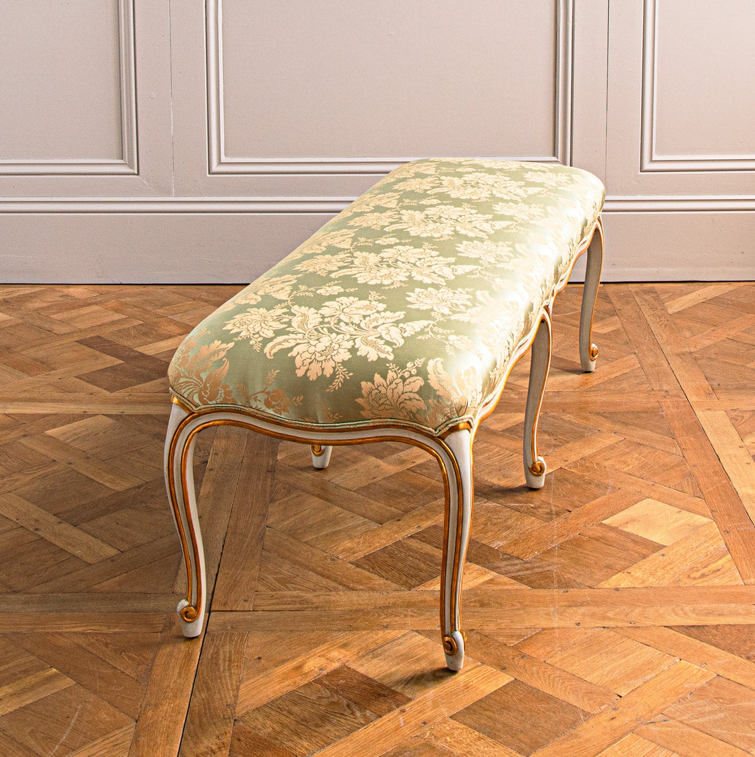 A French LXV Style Giltwood & Painted Bench - La Maison London