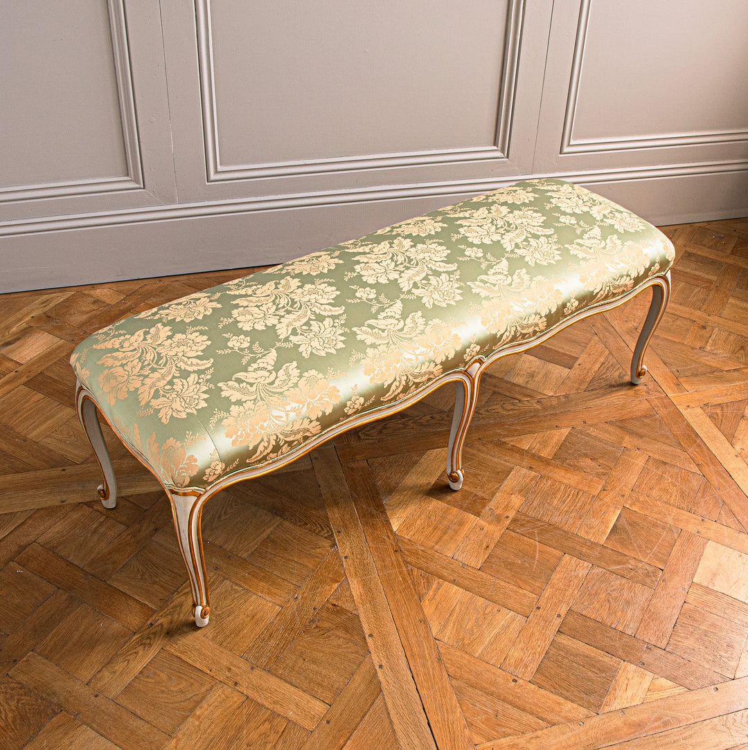 A French LXV Style Giltwood & Painted Bench - La Maison London