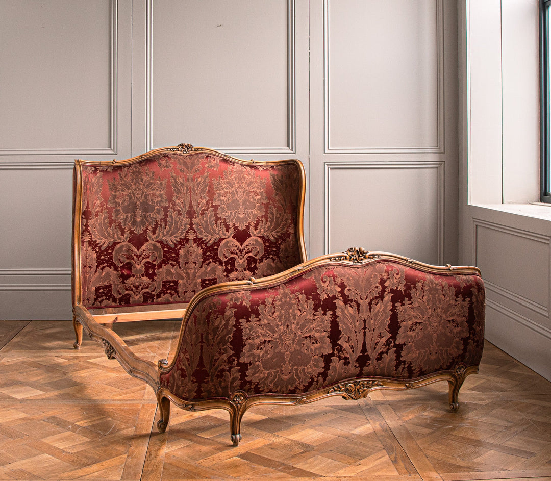 Early 20th Century French Antique Walnut Bed With Curved Ends - La Maison London