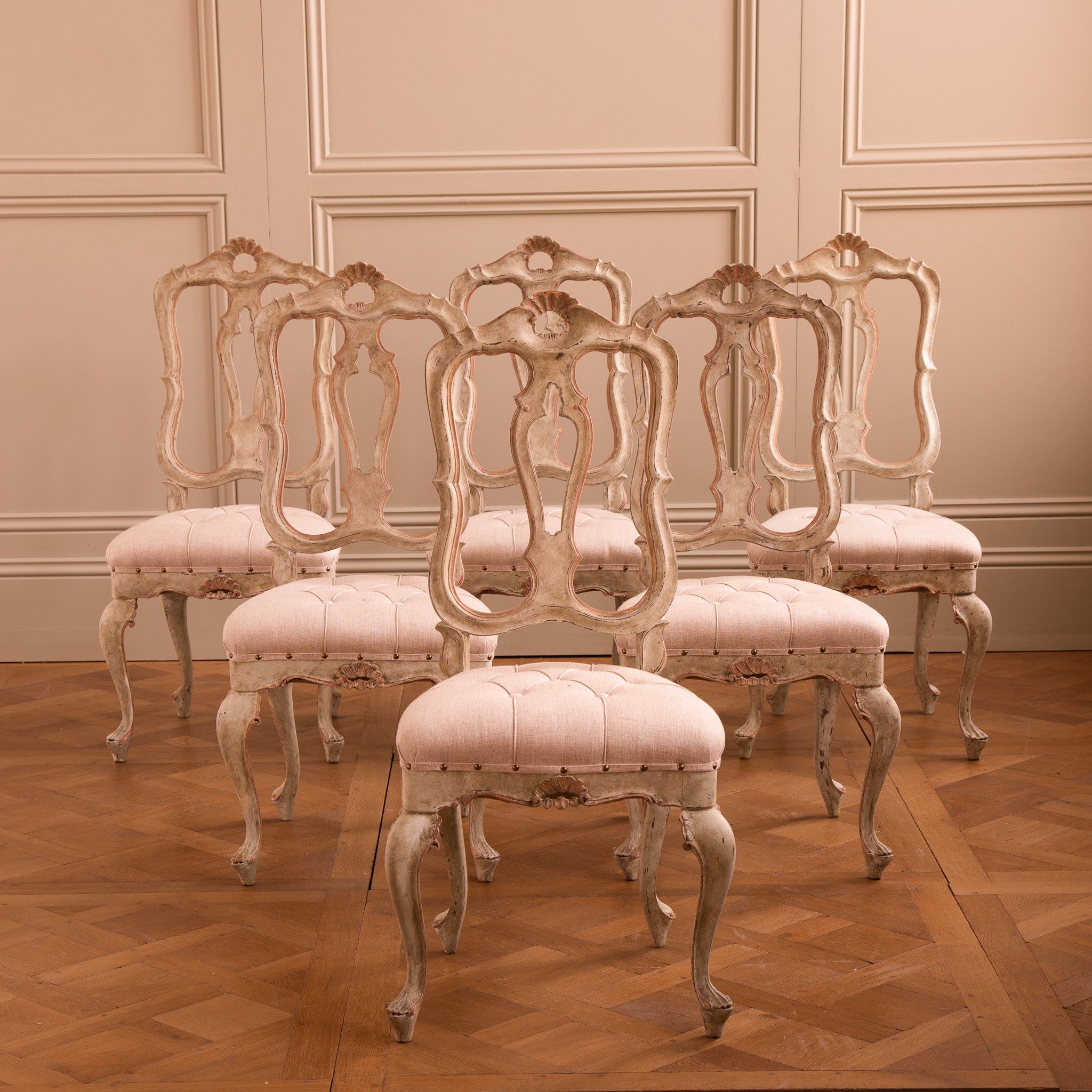 Set of Six Venetian Dining Chairs La Maison London